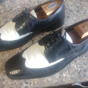 Stacy Adam Mens Black&White Dress Wingtips 10.5M, (70)